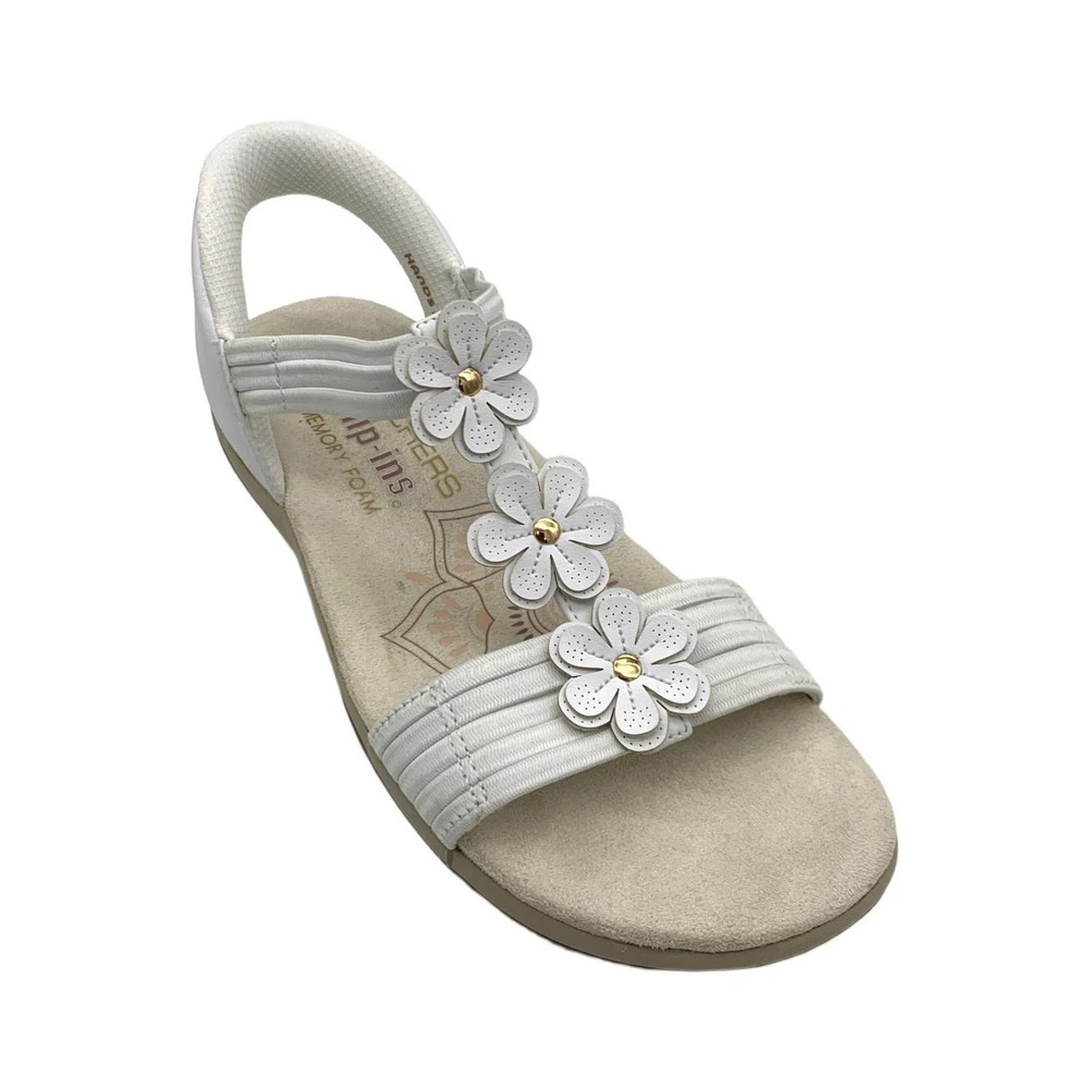 Skechers Women's Reggae Slim Blooming Romantic Slingback Sandals White - Medium - Picture 1 of 3
